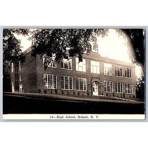 Vintage Postcard Of High School Hobart N.Y. Made In U.S.A.  #1541